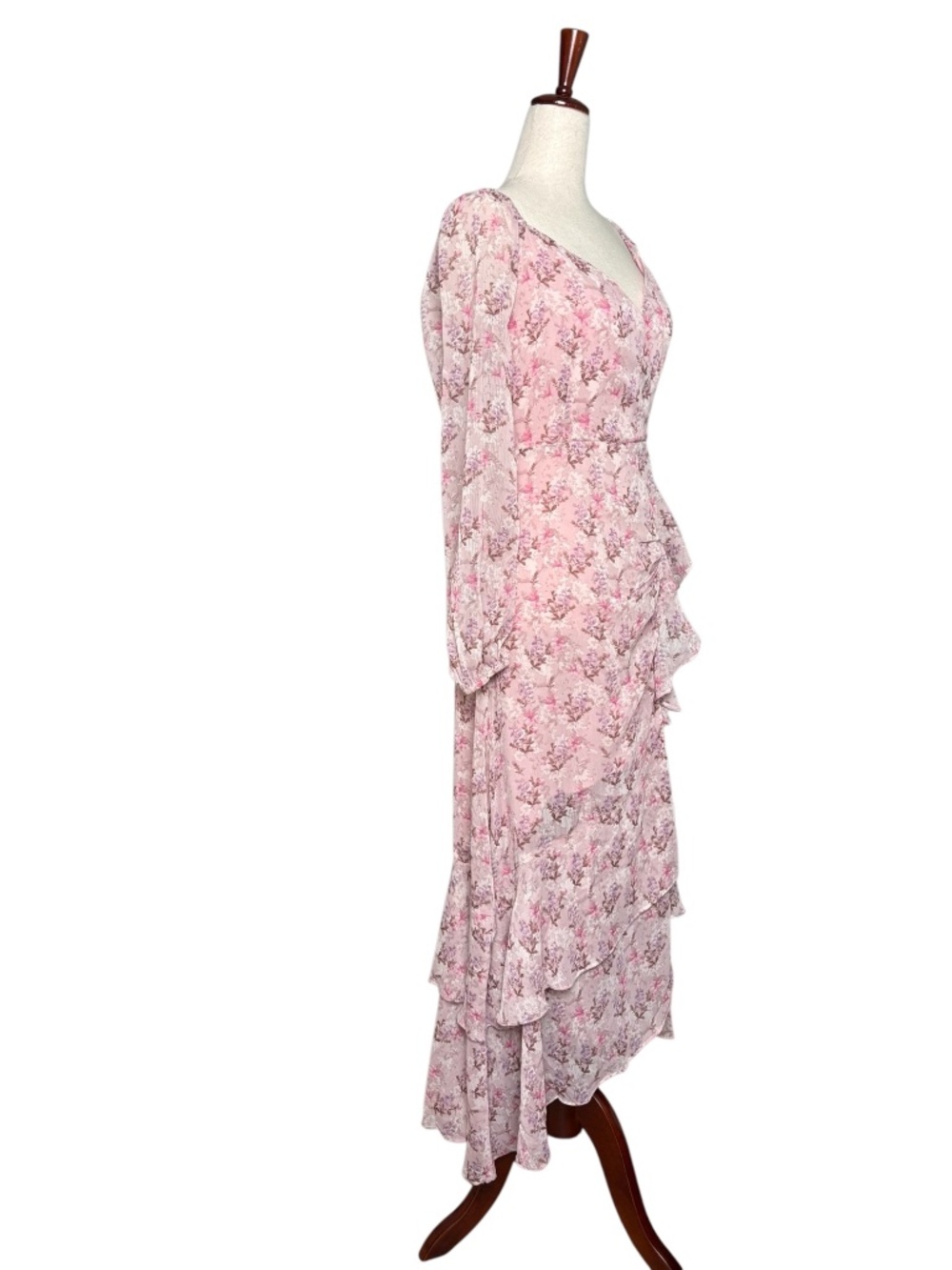 Lush Dusty Pink Flowered Maxi Dress Size Small - Picture 5 of 12